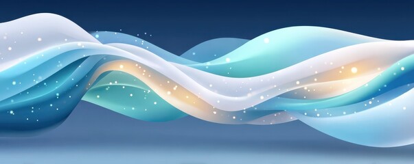 Abstract technology background with glowing blue waves and sparkles for digital innovation and design