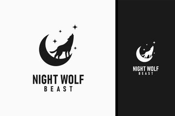 Night wolf logo symbol icon design