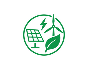 Green Energy icon vector art illustration.