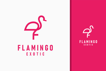 Flamingo line logo symbol icon design