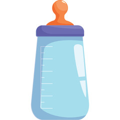 Fototapeta premium Baby bottle with orange nipple and measurement marks