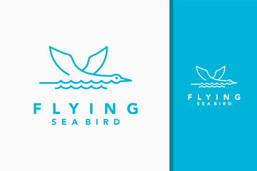 Seabird flying logo symbol icon design