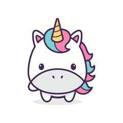 Naklejka premium Adorable Cartoon Unicorn Illustration