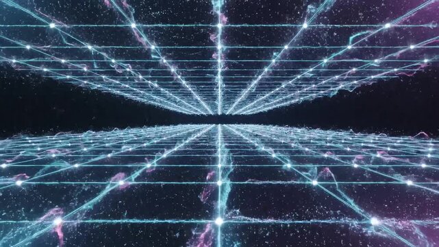 Exploding geometric cube in space