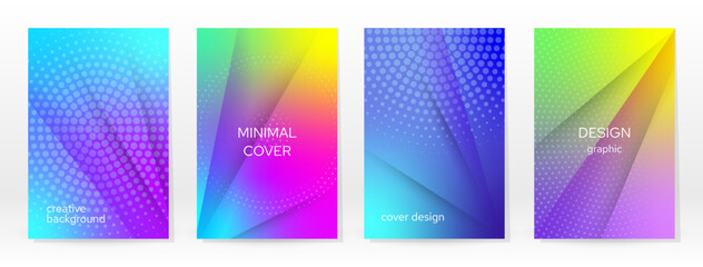 set of banners with colorful stripes