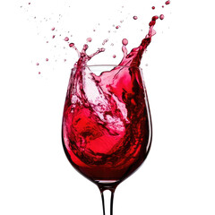 Red liquid exploding upwards from a glass