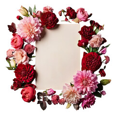 Floral wreath with a blank space for text on black