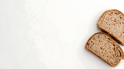Fresh whole grain bread slices display rich texture and wholesome appearance, perfect for healthy meals or snacks