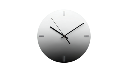 Modern minimalist wall clock with gradient face and black hands
