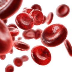 Red blood cells in a white background