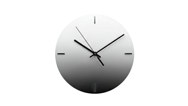 Modern minimalist wall clock with gradient face and black hands - Powered by Adobe