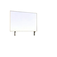 Obraz premium Blank outdoor sign with metal legs against black background