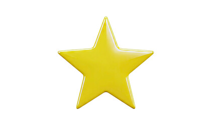 Obraz premium 3D Rendered Yellow Star on White Background