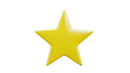 3D Rendered Yellow Star on White Background
