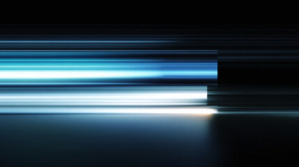 Abstract lines of light streak across a dark backdrop, creating a sense of movement and speed