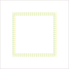 Decorative square border featuring a repeating pattern of light green and yellow intertwined ovals. frame for photo