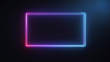 Neon rectangle glowing with vibrant colors against a dark background, perfect for modern designs