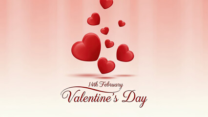 Celebrating valentine's day with floating hearts