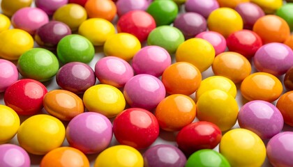 A close-up of a vibrant, colorful, and textured candy assortment