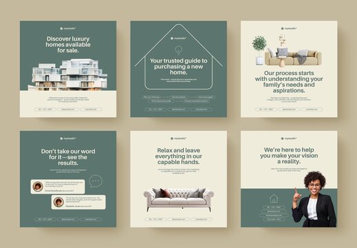 Real Estate Social Media Post Layout Design Template
