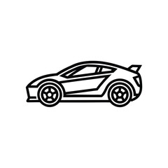 Fototapeta premium Black racing car silhouette vector illustration isolated on white background sports vehicle motorsport design