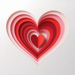 Multilayered red heart symbolizing love and affection