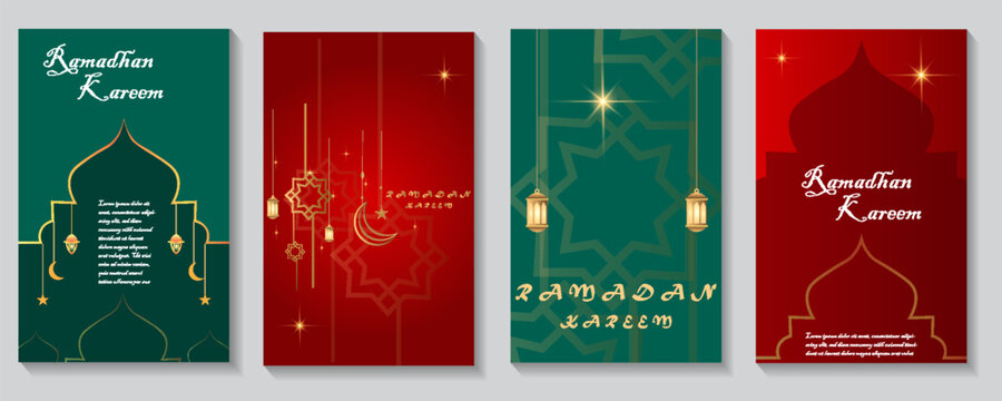 Ramadhan Kareem social media templates suitable for promotion and marketing. vector illusrtations