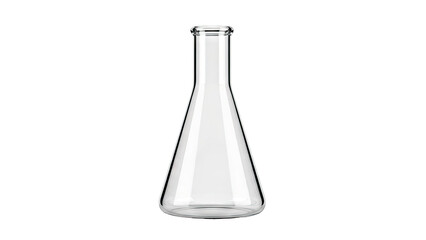 Empty Glass Erlenmeyer Flask on White Background