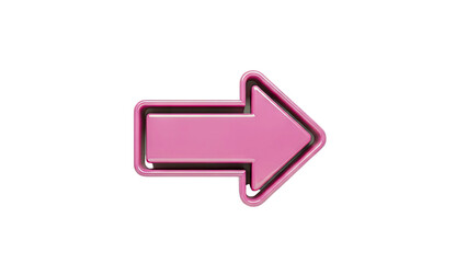 Glossy Pink Arrow Pointing Right