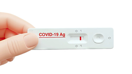 Hand Holding Positive COVID-19 Antigen Test