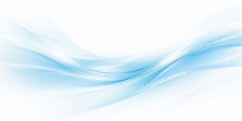 Fototapeta premium Smooth abstract blue wave background featuring a flowing water design with soft light lines and a curved motion pattern for a modern vector wallpaper illustration