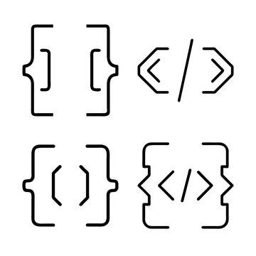 Stylized representation of programming language syntax elements and coding concepts