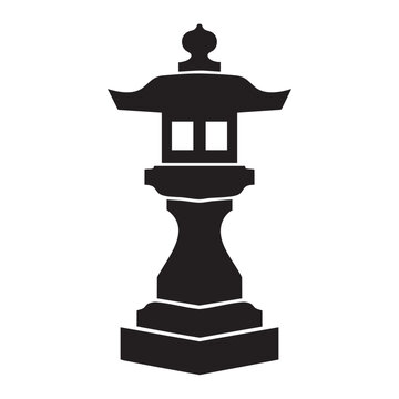 Traditional Japanese Stone Lantern Ishidoro Silhouette for Zen Garden and Landscape Design
