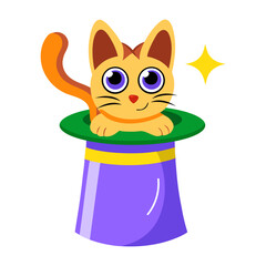 A flat style icon depicting a cat ball    © Vectors Market