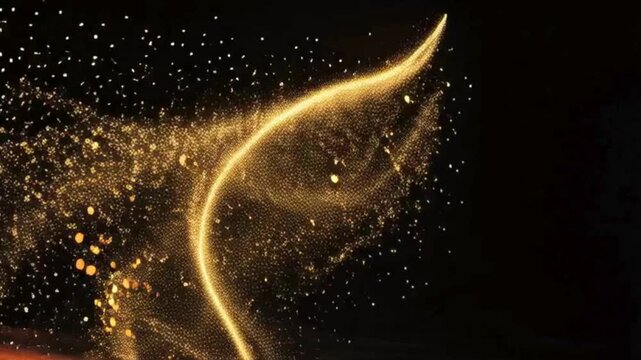 Elegant Painterly Spark Animation on Black Background