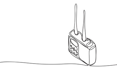 Continuous Line Drawing of a Radio
