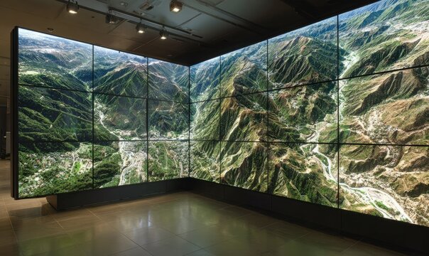 High-Tech Display of Satellite Data for Remote Sensing and 5D Mapping Applications