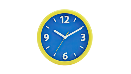 Bright Blue and Yellow Wall Clock