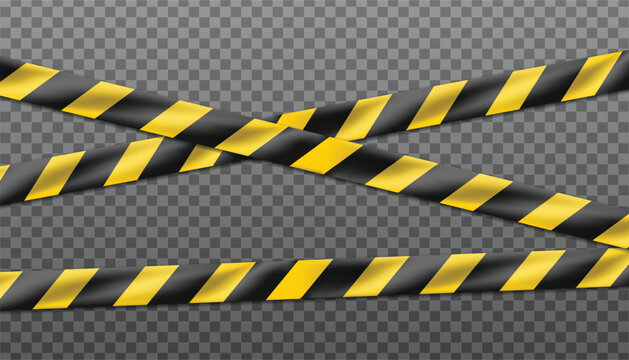 Industrial hazard warning lines with black and yellow pattern vector