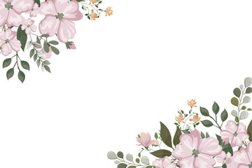 Flower frame for wedding, birthday, card, background, invitation, wallpaper, sticker, decoration etc.
