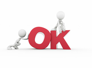 Business approval: 3D Figures From the 'OK' word