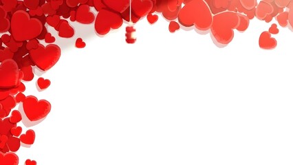 Valentine's day hearts background with red love symbols