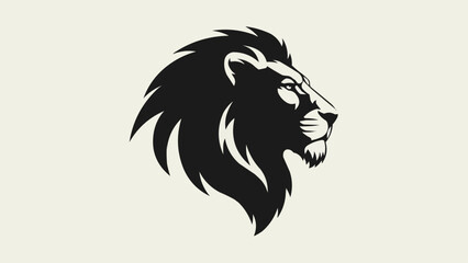 Obraz premium Majestic Lion Head Silhouette Profile.