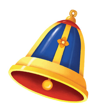 Golden service bell icon isolated on a white background