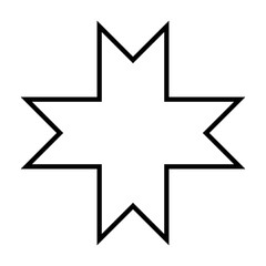 Star of Arauco, the Gu&ntilde;elve, or bringer of dawn. Eight-pointed star, foliated cross, and octagram, representing planet Venus. Symbol from the Mapuche or Araucanians, indigenous people of Chile. Vector