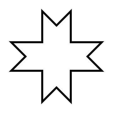 Star of Arauco, the Gu&ntilde;elve, or bringer of dawn. Eight-pointed star, foliated cross, and octagram, representing planet Venus. Symbol from the Mapuche or Araucanians, indigenous people of Chile. Vector