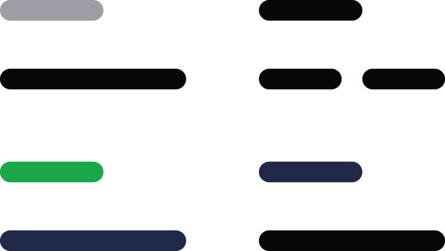 UI loading bars set, 10 elements, minimal rounded style
