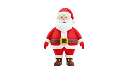 3D Cartoon Santa Claus on White Background