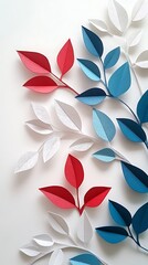 Colorful paper leaf art