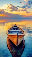 Serene sunset over calm waters